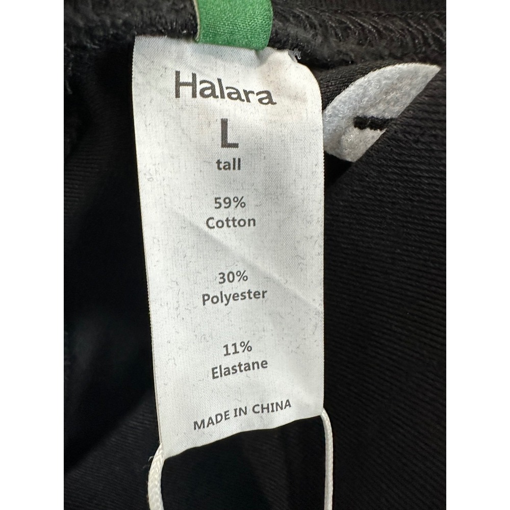Halara Flex Denim Flare Pants Womens Large Tall Black High Waisted Crossover NEW - Picture 7 of 15